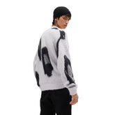Maglione Uomo Hugo Jacquard Bianco Nero | NonSoloSport