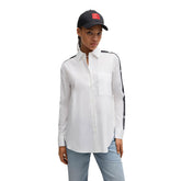 Camicia Donna Hugo Logo Scomposto Bianco | NonSoloSport
