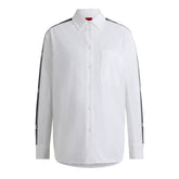 Camicia Donna Hugo Logo Scomposto Bianco | NonSoloSport