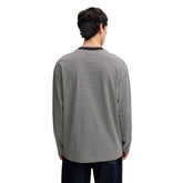T-Shirt Manica Lunga Uomo Hugo Nustripe Bianco Nero | NonSoloSport