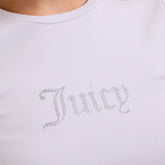T-Shirt Donna Juicy Couture Diamante Logo Bianco | NonSoloSport