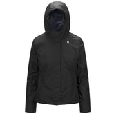 Giubbotto Donna K-Way Lily Marmotta Full Zip Cappuccio Nero Antracite | NonSoloSport