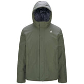 Giacca Uomo K-Way Jack Prime Full Zip Cappuccio Ripstop Verde | NonSoloSport