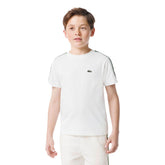 T-Shirt Bambino Lacoste Logo Bande Bianco | NonSoloSport
