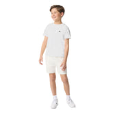 T-Shirt Bambino Lacoste Logo Bande Bianco | NonSoloSport