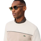 Felpa Uomo Lacoste Color Block Girocollo Beige | NonSoloSport