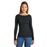 T-Shirt Manica Lunga Donna Lee Jeans Boat Neck Grigio | NonSoloSport