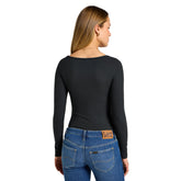 T-Shirt Manica Lunga Donna Lee Jeans Boat Neck Grigio | NonSoloSport