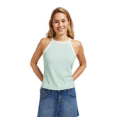 Canotta Donna Lee Jeans Cropped Halter Top Seafoam | NonSoloSport