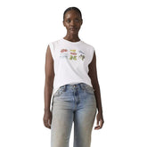 Canotta Donna Levi's Squadrata Stampa Bianco | NonSoloSport