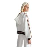 Liu Jo Maglia con Cappuccio Full Zip Donna Bianco Avorio | NonSoloSport