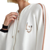 Liu Jo Maglia con Cappuccio Full Zip Donna Bianco Avorio | NonSoloSport
