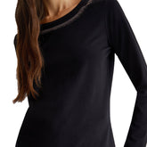 T-Shirt Manica Lunga Donna Liu Jo Strass Nero | NonSoloSport