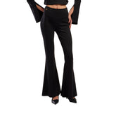 Pantalone Donna Macron Harper Wide Leg Nero | NonSoloSport