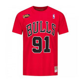 T-Shirt Uomo Mitchell & Ness Nba N&N Tee Bulls Dennis Rodman Cotone Rosso | NonSoloSport