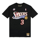 T-Shirt Uomo Mitchell & Ness Nba N&N Tee 76Ers Allen Iverson Cotone Nero | NonSoloSport