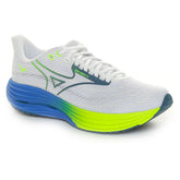 Scarpa da Running Uomo Mizuno Wave Rider 29 Bianco Blu Lime | NonSoloSport