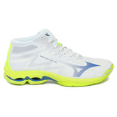 Scarpa da Pallavolo Donna Mizuno Wave Lightning Pro Mid Bianco Lime | NonSoloSport