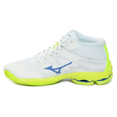 Scarpa da Pallavolo Donna Mizuno Wave Lightning Pro Mid Bianco Lime | NonSoloSport