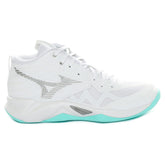Scarpa da Volley Donna Mizuno Wave Momentum Pro Mid Bianco Azzurro | NonSoloSport