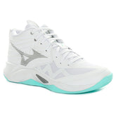 Scarpa da Volley Donna Mizuno Wave Momentum Pro Mid Bianco Azzurro | NonSoloSport