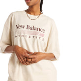 T-Shirt Donna New Balance Trackside Oversized Beige | NonSoloSport
