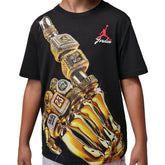 T-Shirt Ragazzo Jordan 23 Skeleton Rings Nero Oro | NonSoloSport