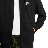 Nike Felpa Full Zip Cappuccio Nsw Club Uomo Nero | NonSoloSport