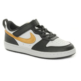 Sneakers Bambino Nike Court Borough Low Recraft Nero Bianco Oro | NonSoloSport