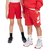 Shorts Ragazzo Nike Sportswear Club Fleece Rosso Bianco | NonSoloSport