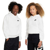 Felpa Ragazzo Nike Sportswear Club Fleece Bianco Nero | NonSoloSport
