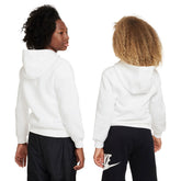 Felpa Ragazzo Nike Sportswear Club Fleece Bianco Nero | NonSoloSport