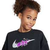Felpa Bambino Nike Oversized Crew Nero | NonSoloSport