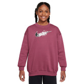 Felpa Bambino Nike Oversized Crew Bordeaux | NonSoloSport