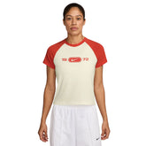 T-shirt Donna Nike Sportswear Chill Knit Beige Rosso | NonSoloSport