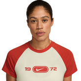T-shirt Donna Nike Sportswear Chill Knit Beige Rosso | NonSoloSport