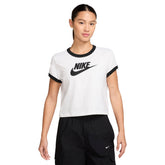 T-shirt Donna Nike Ringer Tee Bianco Nero | NonSoloSport