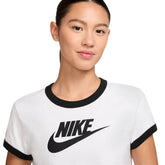 T-shirt Donna Nike Ringer Tee Bianco Nero | NonSoloSport