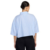 Camicia Donna Nike Sportswear Chill Poplin Azzurro Bianco | NonSoloSport