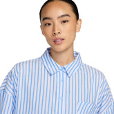 Camicia Donna Nike Sportswear Chill Poplin Azzurro Bianco | NonSoloSport