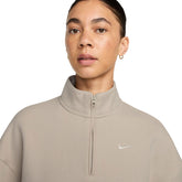Felpa Crop Donna Nike Studio Fleece Medium Weight Beige | NonSoloSport