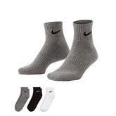 Calze Nike Everyday Cushioned 3 Pack Grigio Nero Bianco | NonSoloSport