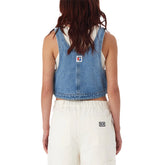 Top Donna Obey Cropped Overall Denim Blu | NonSoloSport