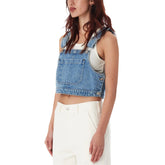 Top Donna Obey Cropped Overall Denim Blu | NonSoloSport