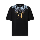 T-Shirt Uomo Phobia Bicolor Blue Yellow Lightning Print Black | NonSoloSport