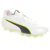 Scarpa da Calcio Uomo Puma King 20 Pro Terreni Duri Bianco Nero Giallo | NonSoloSport
