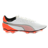 Scarpa da Calcio Uomo Puma King Match Terreni Compatti Terreni Artificiali Bianco Argento Rosso | NonSoloSport