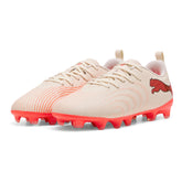 Scarpa da Calcio Ragazzo Puma Future 9 Play Terreni Compatti Terreni Sintetici Beige Rosso | NonSoloSport