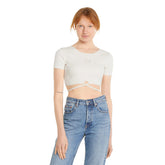 Puma T-Shirt Crop Laccio Classic Donna Bianco | NonSoloSport