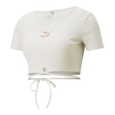 Puma T-Shirt Crop Laccio Classic Donna Bianco | NonSoloSport